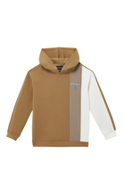 Hooded Sweatshirt with Contrasting Inserts and Felt Eagle